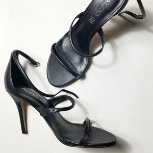 ALDO Margetts Black Triple Strap Heeled Sandals